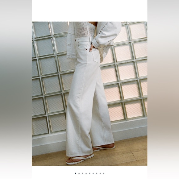 Abercrombie and Fitch High Rise Wide Leg Jean white size 32 long NWT - Picture 5 of 13